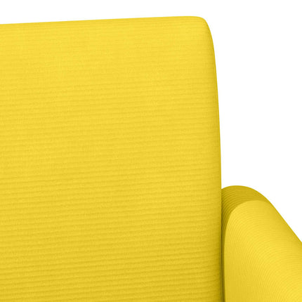 Loveseat med knapprapport Ljusgul 116 x 67 x 81 cm Kordread tyg