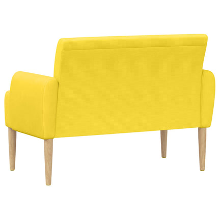 Loveseat med knapprapport Ljusgul 116 x 67 x 81 cm Kordread tyg