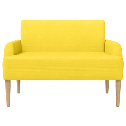 Loveseat med knapprapport Ljusgul 116 x 67 x 81 cm Kordread tyg