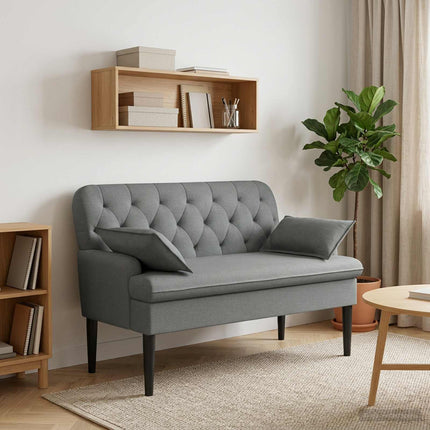 Loveseat med knapprapport Mörkgrå 111 x 68 x 80 cm Tyg
