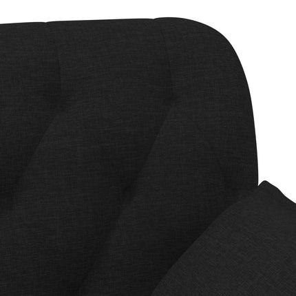 Loveseat med knapprapport Svart 111 x 68 x 80 cm Tyg