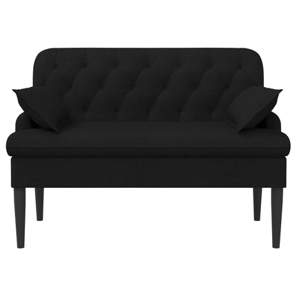 Loveseat med knapprapport Svart 111 x 68 x 80 cm Tyg