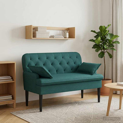 Loveseat med knapprapport Mörkgrön 111 x 68 x 80 cm Tyg
