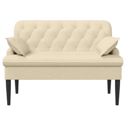 Loveseat med knapprapport Gräddvit 111 x 68 x 80 cm Tyg