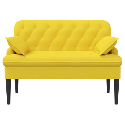 Loveseat med knapprapport Ljus Gul 111 x 68 x 80 cm Tyg