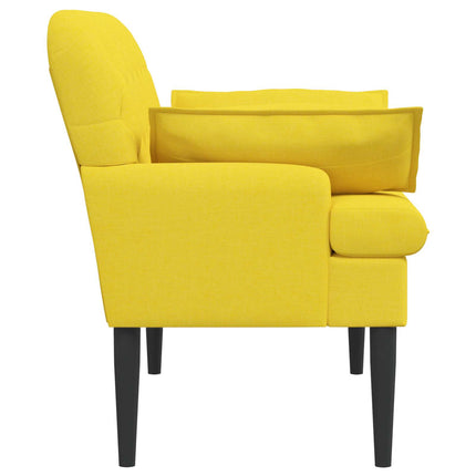Loveseat med knapprapport Ljus Gul 111 x 68 x 80 cm Tyg