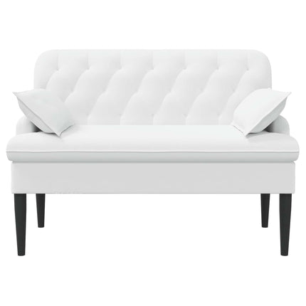 Loveseat med knapprapport Vit 111 x 68 x 80 cm Tyg