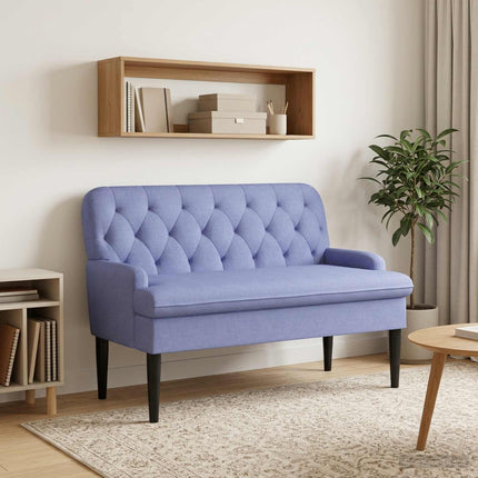 Loveseat med knapprapport Jeansblå 111 x 68 x 80 cm Tyg
