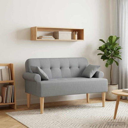 Loveseat med knapprapport Ljusgrå 120 x 65 x 79 cm Tyg