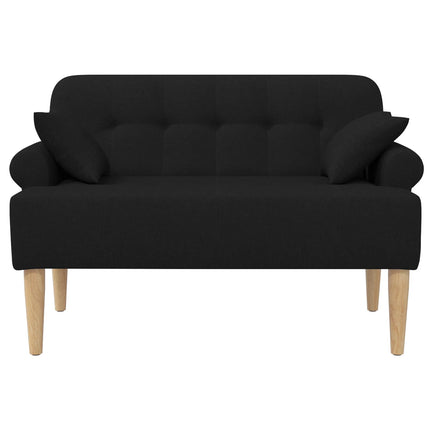 Loveseat med knapprapport Svart 120 x 65 x 79 cm Tyg