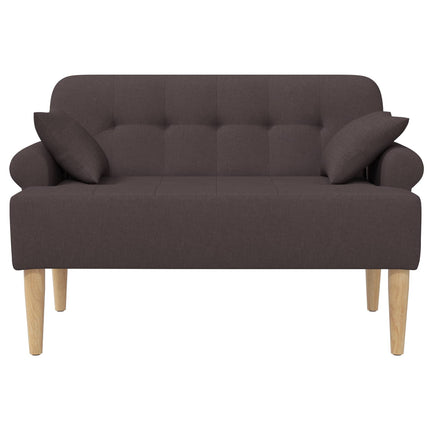 Loveseat med knapprapport Mörkbrun 120 x 65 x 79 cm Tyg