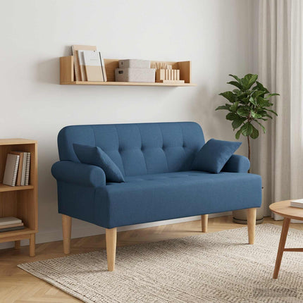 Loveseat med knapprapport Blå 120 x 65 x 79 cm Tyg