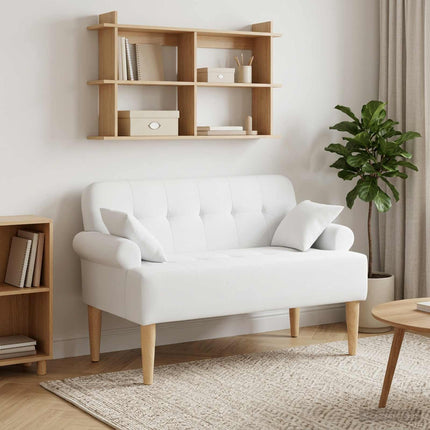 Loveseat med knapprapport Vit 120 x 65 x 79 cm Tyg