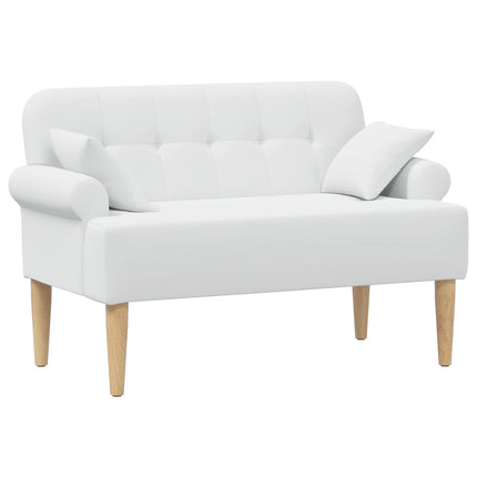 Loveseat med knapprapport Vit 120 x 65 x 79 cm Tyg