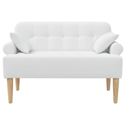 Loveseat med knapprapport Vit 120 x 65 x 79 cm Tyg