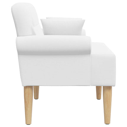 Loveseat med knapprapport Vit 120 x 65 x 79 cm Tyg