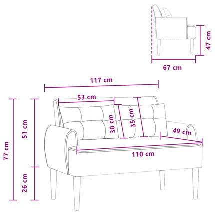Loveseat med knapprapport Ljusgrå 117 x 67 x 77 cm Bouclé