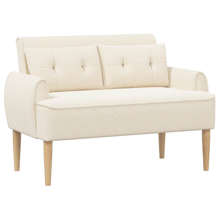 Loveseat med knapprapport Gräddvit 117 x 67 x 77 cm Bouclé