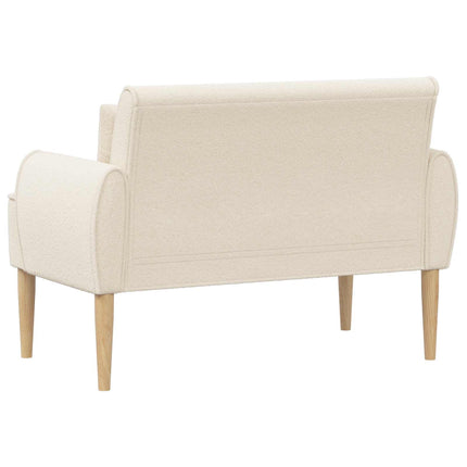 Loveseat med knapprapport Gräddvit 117 x 67 x 77 cm Bouclé