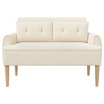 Loveseat med knapprapport Gräddvit 117 x 67 x 77 cm Bouclé
