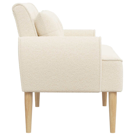 Loveseat med knapprapport Gräddvit 117 x 67 x 77 cm Bouclé
