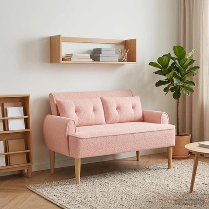 Loveseat med knapprapport Rosa 117 x 67 x 77 cm Bouclé