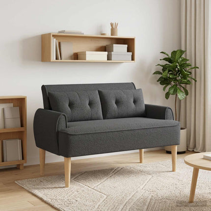 Loveseat med knapprapport Mörkgrå 117 x 67 x 77 cm Bouclé