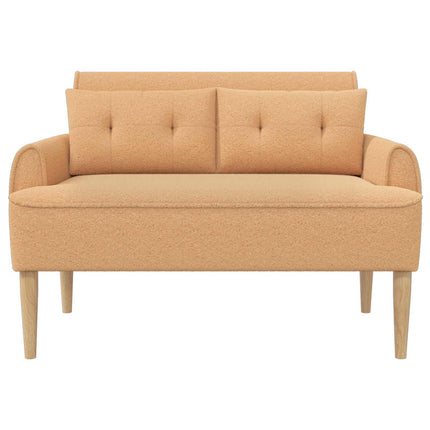 Loveseat med knapprapport Beige 117 x 67 x 77 cm Bouclé