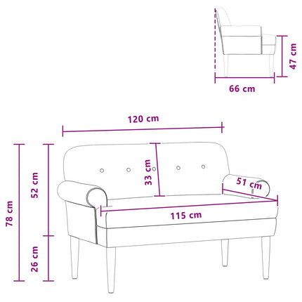 Loveseat med knapprapport Ljusgrå 120 x 66 x 78 cm Sammet