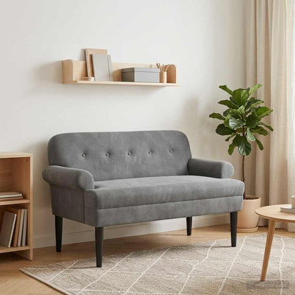 Loveseat med knapprapport Mörkgrå 120 x 66 x 78 cm Sammet