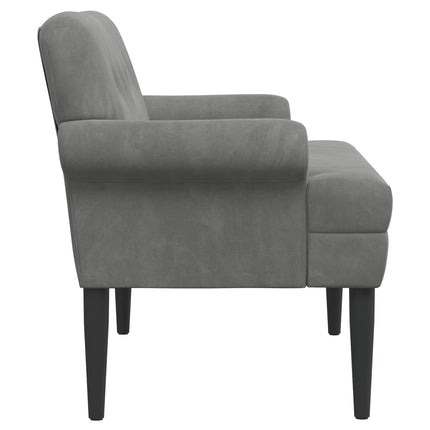 Loveseat med knapprapport Mörkgrå 120 x 66 x 78 cm Sammet