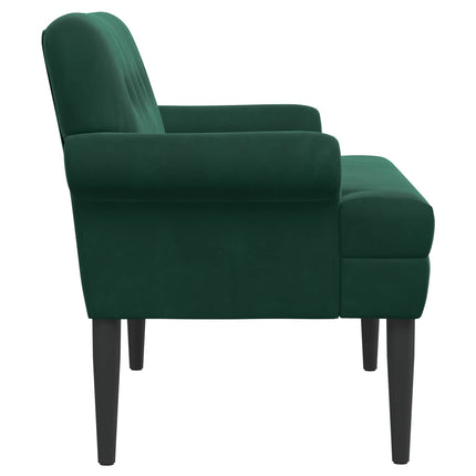 Loveseat med knapprapport Mörkgrön 120 x 66 x 78 cm Sammet
