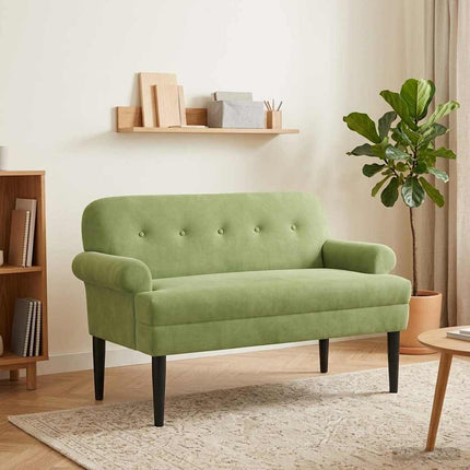 Loveseat med knapprapport Ljusgrön 120 x 66 x 78 cm Sammet
