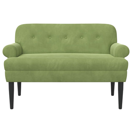 Loveseat med knapprapport Ljusgrön 120 x 66 x 78 cm Sammet