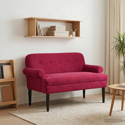 Loveseat med knapprapport Vinröd 120 x 66 x 78 cm Sammet