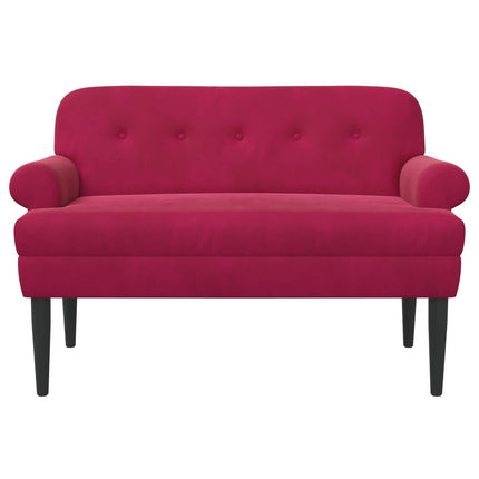 Loveseat med knapprapport Vinröd 120 x 66 x 78 cm Sammet