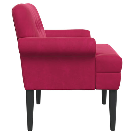 Loveseat med knapprapport Vinröd 120 x 66 x 78 cm Sammet