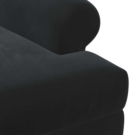 Loveseat med knapprapport Svart 120 x 66 x 78 cm Sammet
