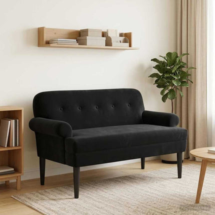 Loveseat med knapprapport Svart 120 x 66 x 78 cm Sammet
