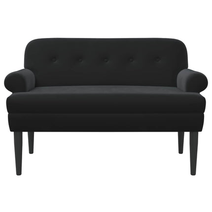 Loveseat med knapprapport Svart 120 x 66 x 78 cm Sammet