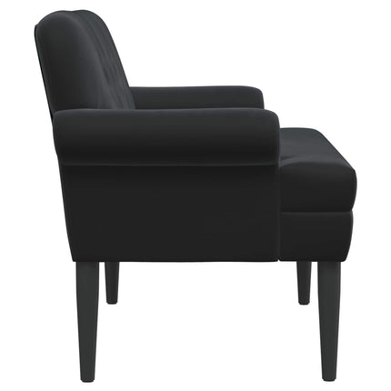 Loveseat med knapprapport Svart 120 x 66 x 78 cm Sammet