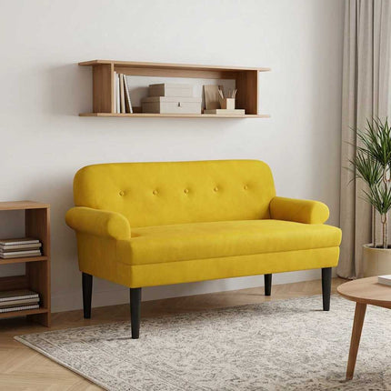 Loveseat med knapprapport Gul 120 x 66 x 78 cm Sammet