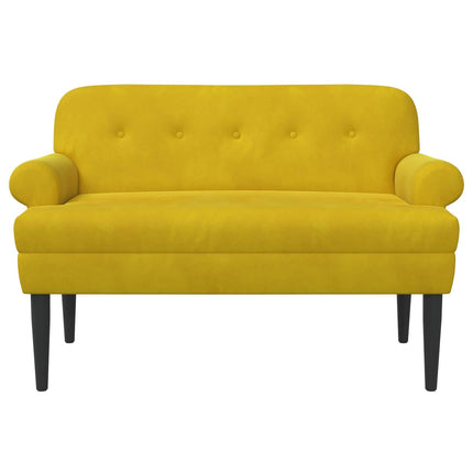 Loveseat med knapprapport Gul 120 x 66 x 78 cm Sammet