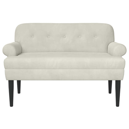 Loveseat med knapprapport Gräddvit 120 x 66 x 78 cm Sammet