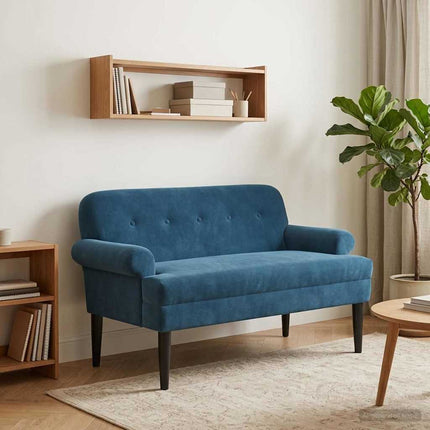 Loveseat med knapprapport Blå 120 x 66 x 78 cm Sammet