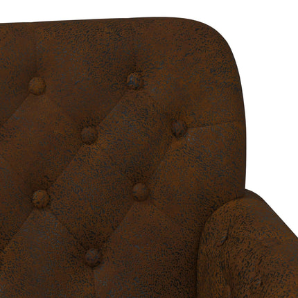 Loveseat med knapprapport Brun 120 x 65 x 78 cm Faux Mockaläder