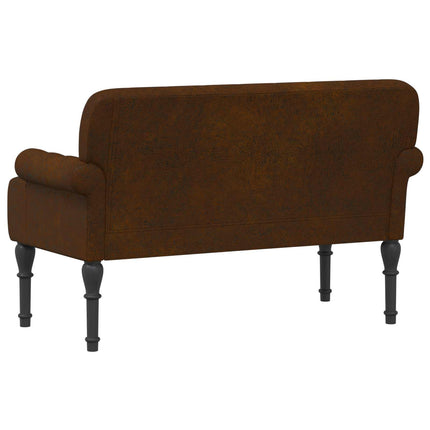 Loveseat med knapprapport Brun 120 x 65 x 78 cm Faux Mockaläder