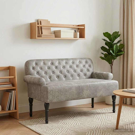 Loveseat med knapprapport Ljusgrå 120 x 65 x 78 cm