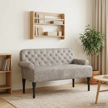 Loveseat med knapprapport Ljusgrå 120 x 65 x 78 cm