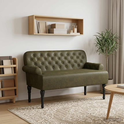Loveseat med knapprapport Armégrön 120 x 65 x 78 cm